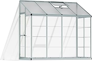 Palram - Canopia Hybrid Lean-to Greenhouse - 4' x 8' - Silver