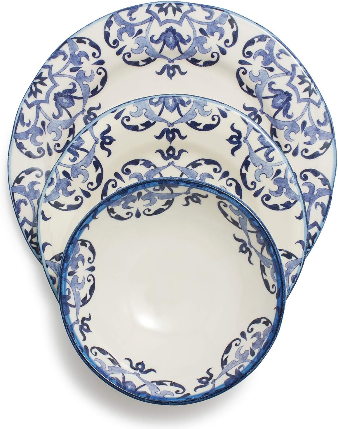 Sur La Table Blue Tile 12-Piece Dinnerware Set