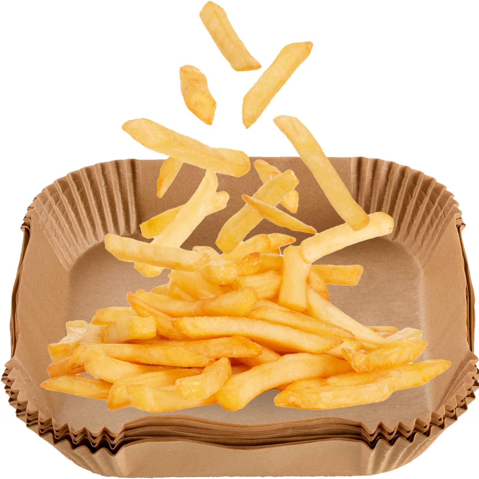Photo 1 of 125 Pcs 7.9 Inch Square Air Fryer Liners Disposable for Home Bakers - Thickened Silicone Oil Paper - Withstands up to 450°F Heat - for Air Fryer 5 to 8 Qt