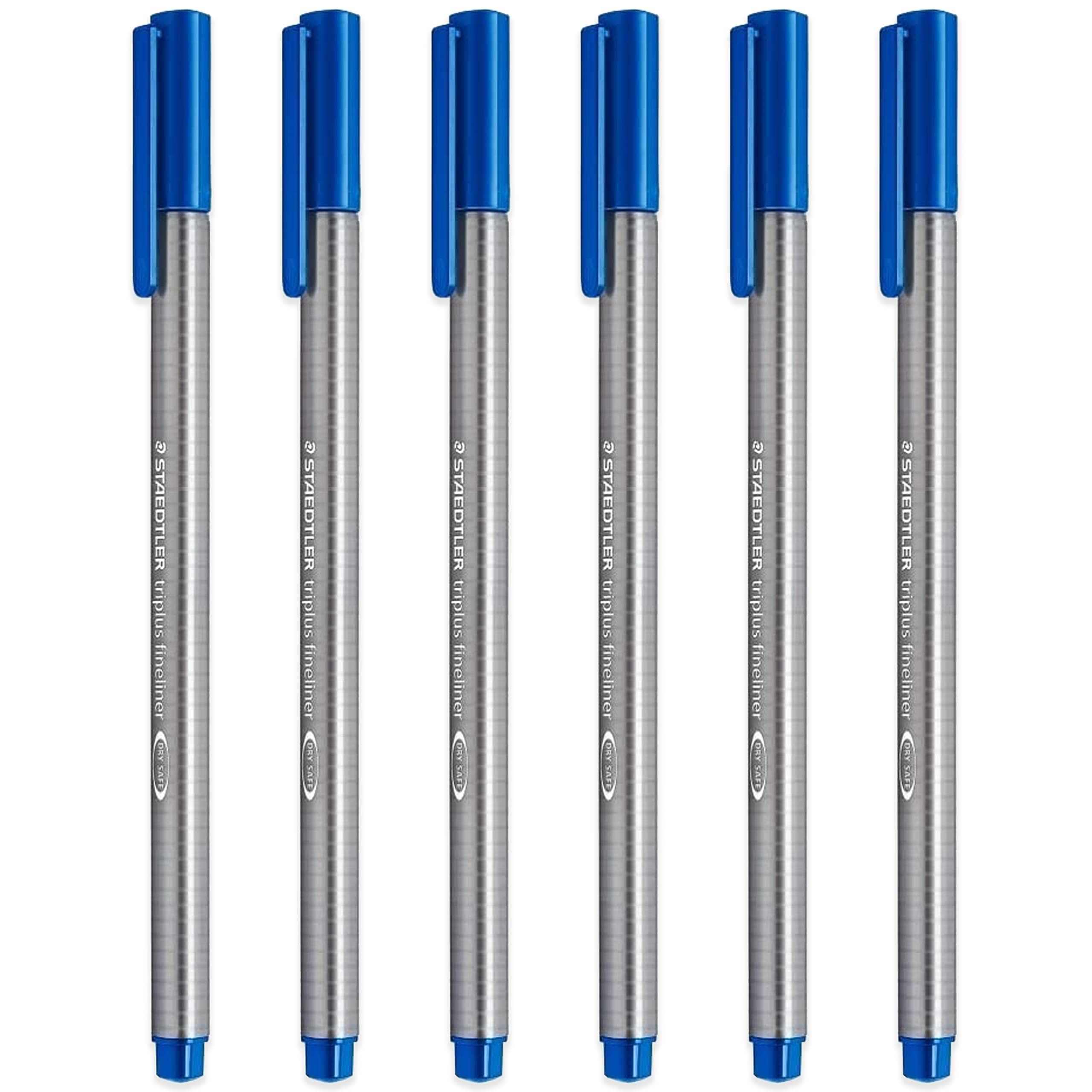 STAEDTLER 334 Triplus Fineliner Superfine Point Pens - 0.3mm - Blue - Pack of 6