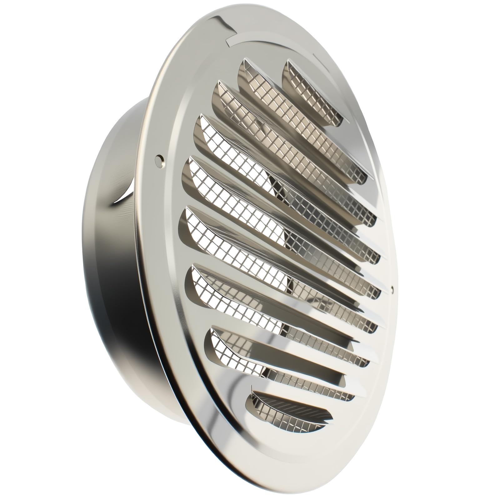 Photo 1 of FDXGYH 3 Inch Round Air Vent Stainless Steel Louver Grille Cover White Soffit Vent with Built-in Screen Mesh for Kitchen/Bathroom/Study-Room/Office Ventilation