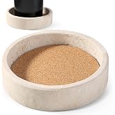 Karibiber Travertine Wine Bottle Coaster &ndash; 4.7" Marble Stone Coaster for Champagne &amp; Wine Bottles with Absorbent Cork, Non-Slip Wine Bottle Holder, Wedding, Kitchen Countertop, Candle Holder