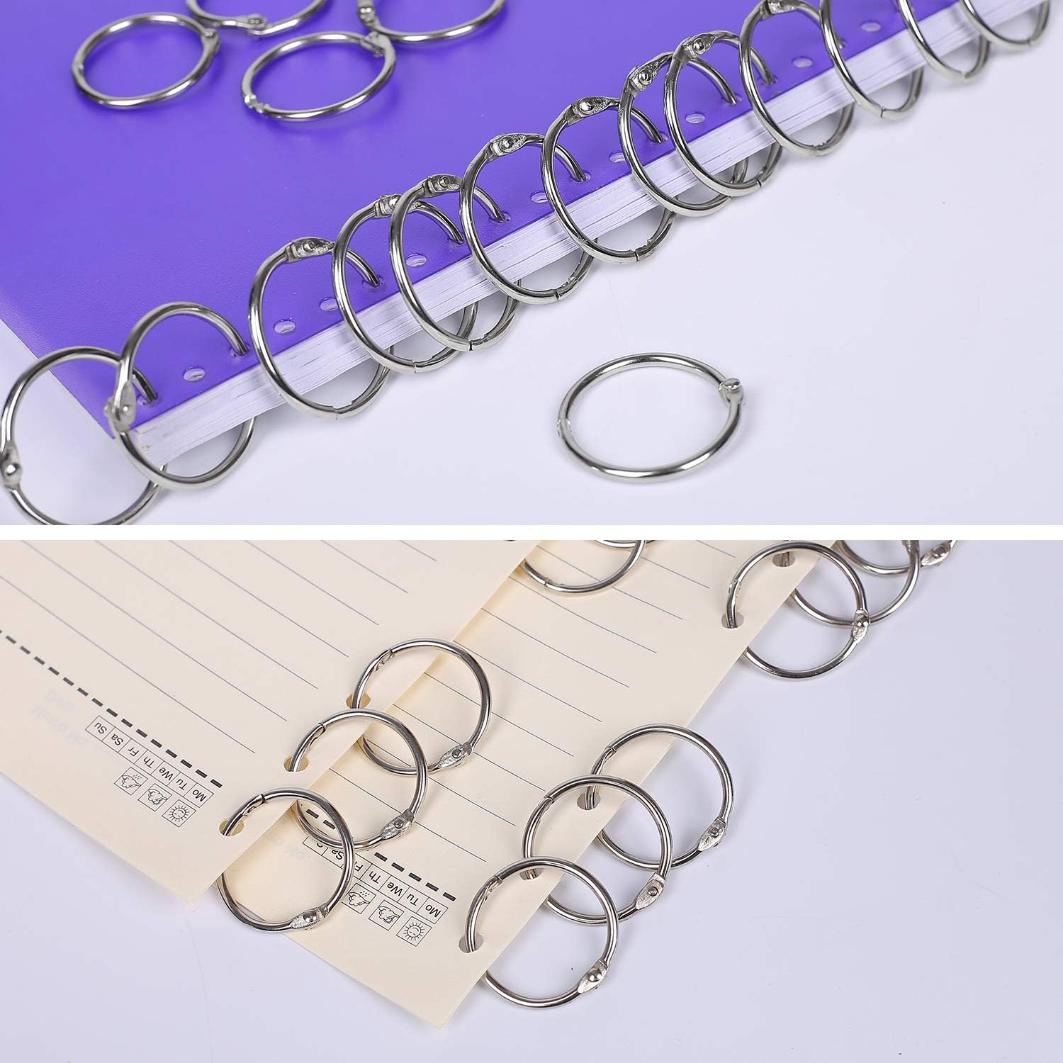 120Pack 1 Inch Binder Rings, Loose Leaf Binder Rings Office Book Rings, Nickel Plated Steel Binder Rings, Key Chain Key Rings, Metal Book Rings for School, Home or Office : Office Products