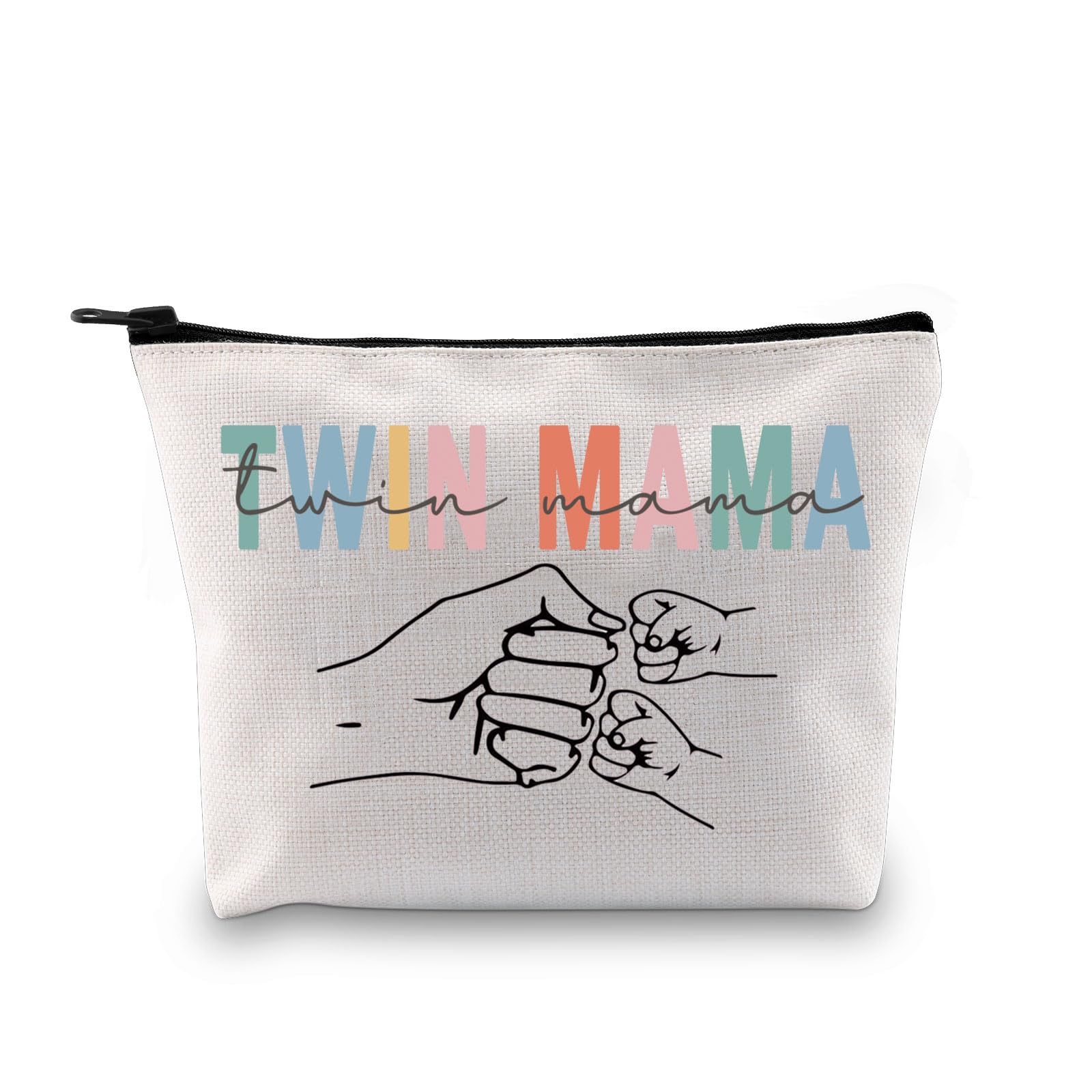 Twin Mama Gift Mom of Twins Gift Makeup Bag Mommy to Be Gift New Mom Travel Pouch Mothers Day Gift from Twins (Twin Mama Bag EU)