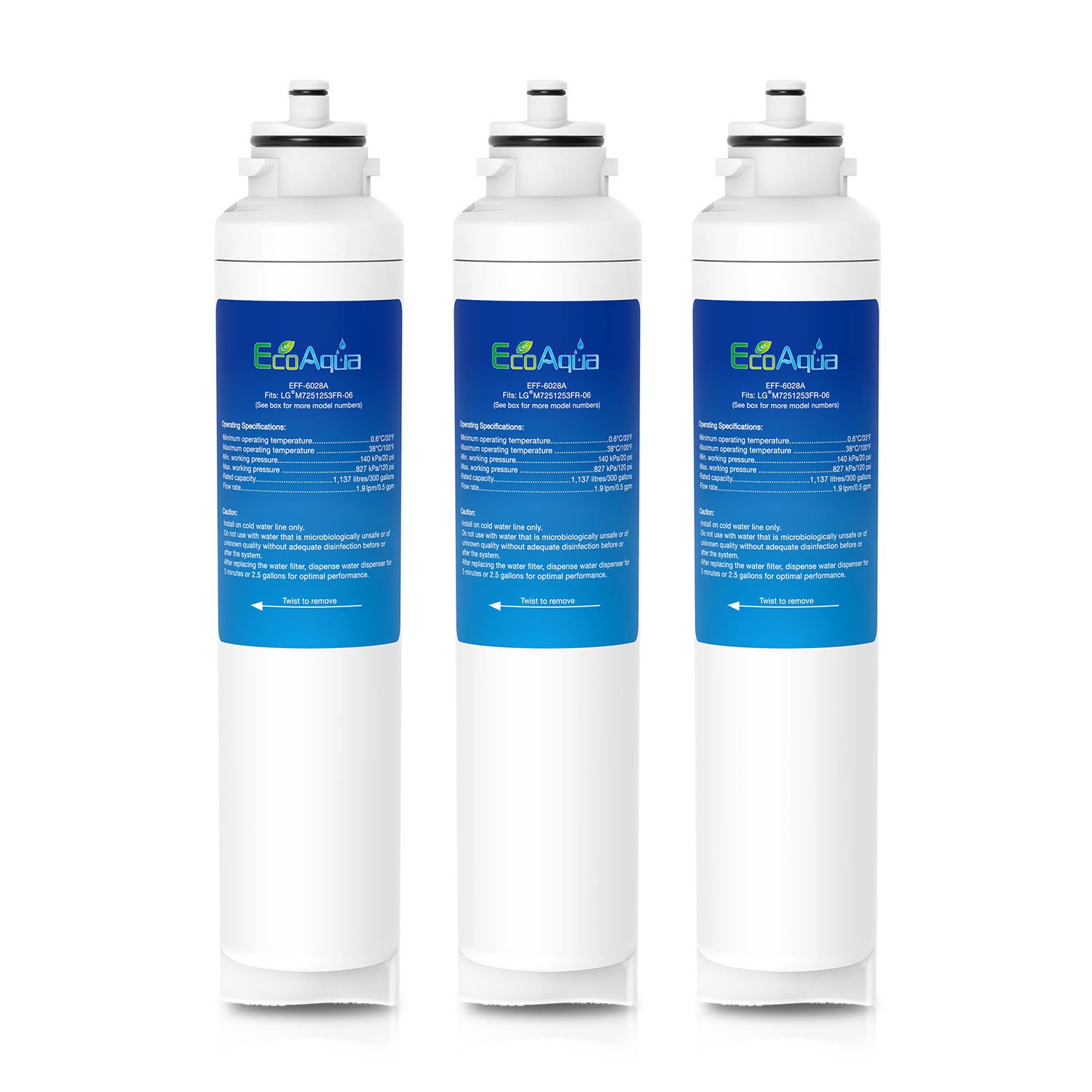 EcoAqua EFF-6028A - Filtro de refrigeración para LG M7251253F-06 ...