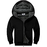 ZITY Boys Zip Up Hoodie Fleece Jacket Kids Sherpa Lined Sweatshirts Outerwear Unisex Warm Winter Coat 6-15 Years Old