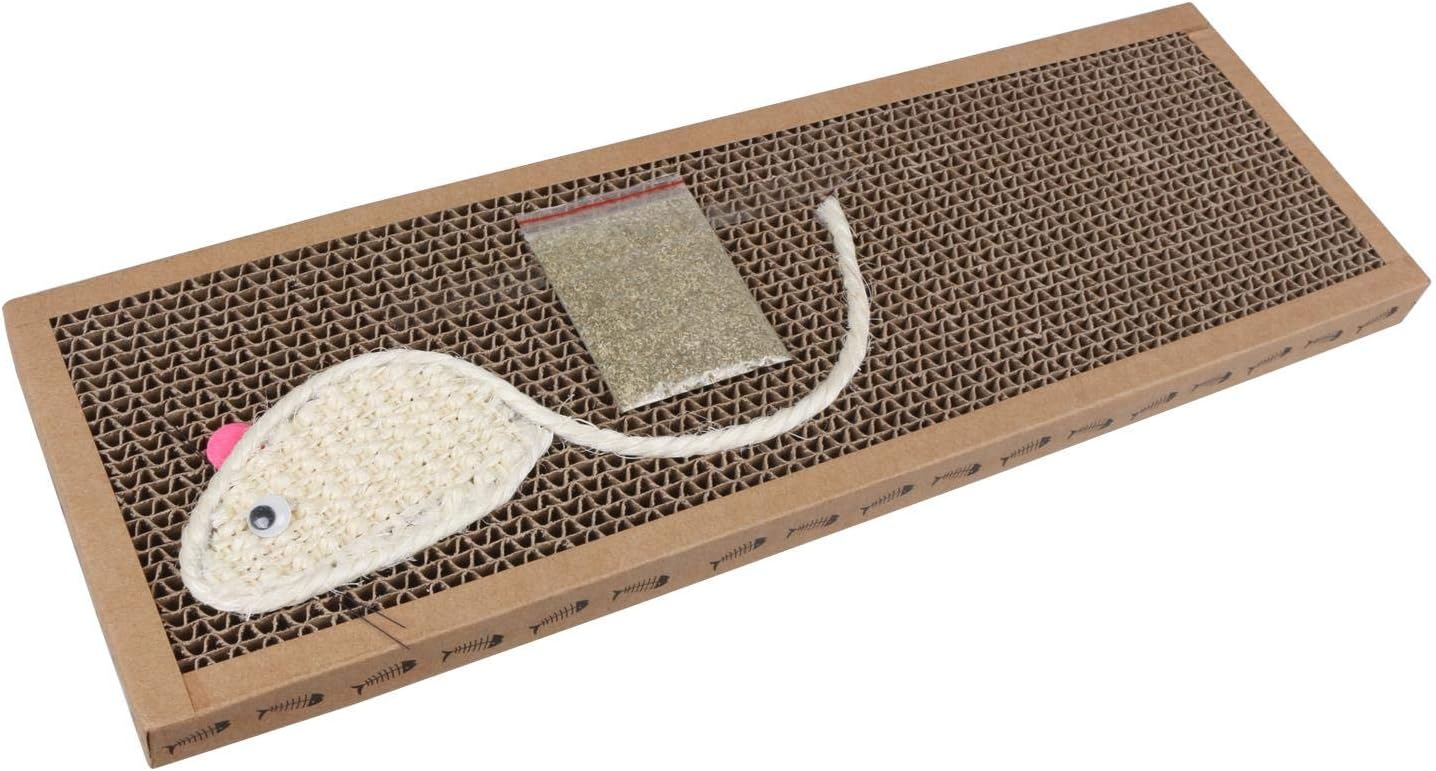 Nobleza - Cat Scratching Board with Sisal Play Kitten Scratch Corrugated Card Board with Free Catnip,(38 * 12.5 * 1.8) cm