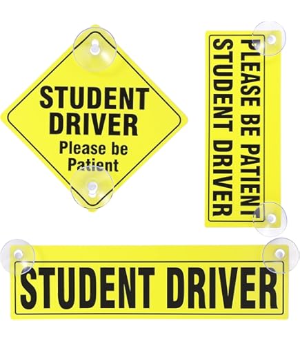 Pink Student Driver Stickers For Car (3 Pc