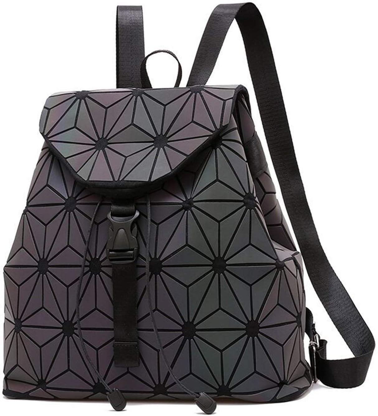 Women Backpack Luminous Geometric Plaid Sequin Female Backpacks Girls Bagpack Drawstring Bag