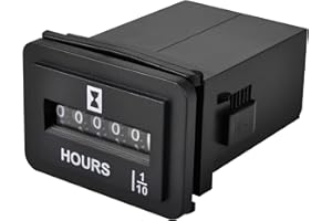 HonorMeet Analog Hour Meter,AC 110V to 250V,Total Hours for Maintenance,Data Storage for Lawn Mower Generator Tractor RV Moto