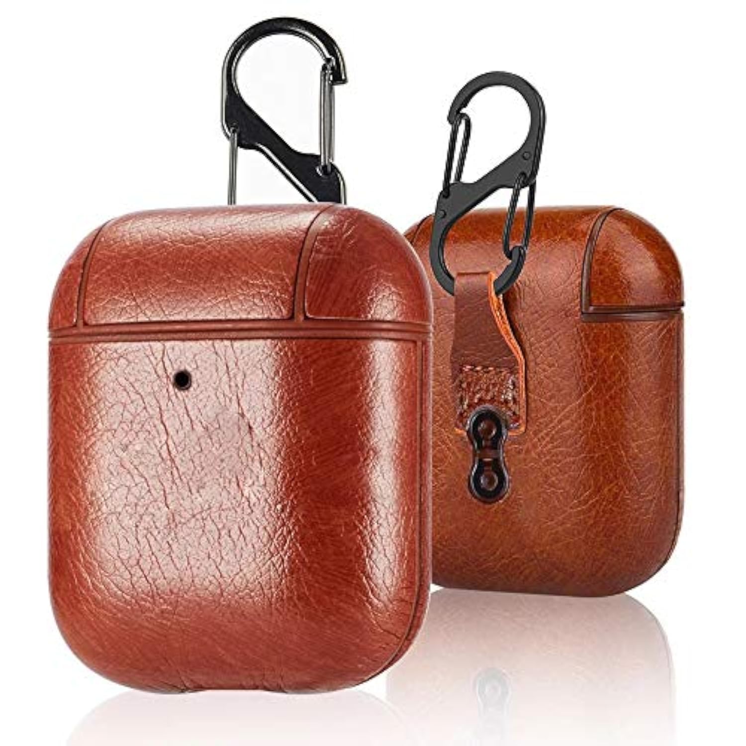 StyleDesign Case Compatible with AirPods (1st and 2nd Generation) PU Leather Orange