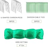 Jsdoin Strawberry Netting 4x10m Garden Net with Pegs Ties Pond Protective Mesh view 2