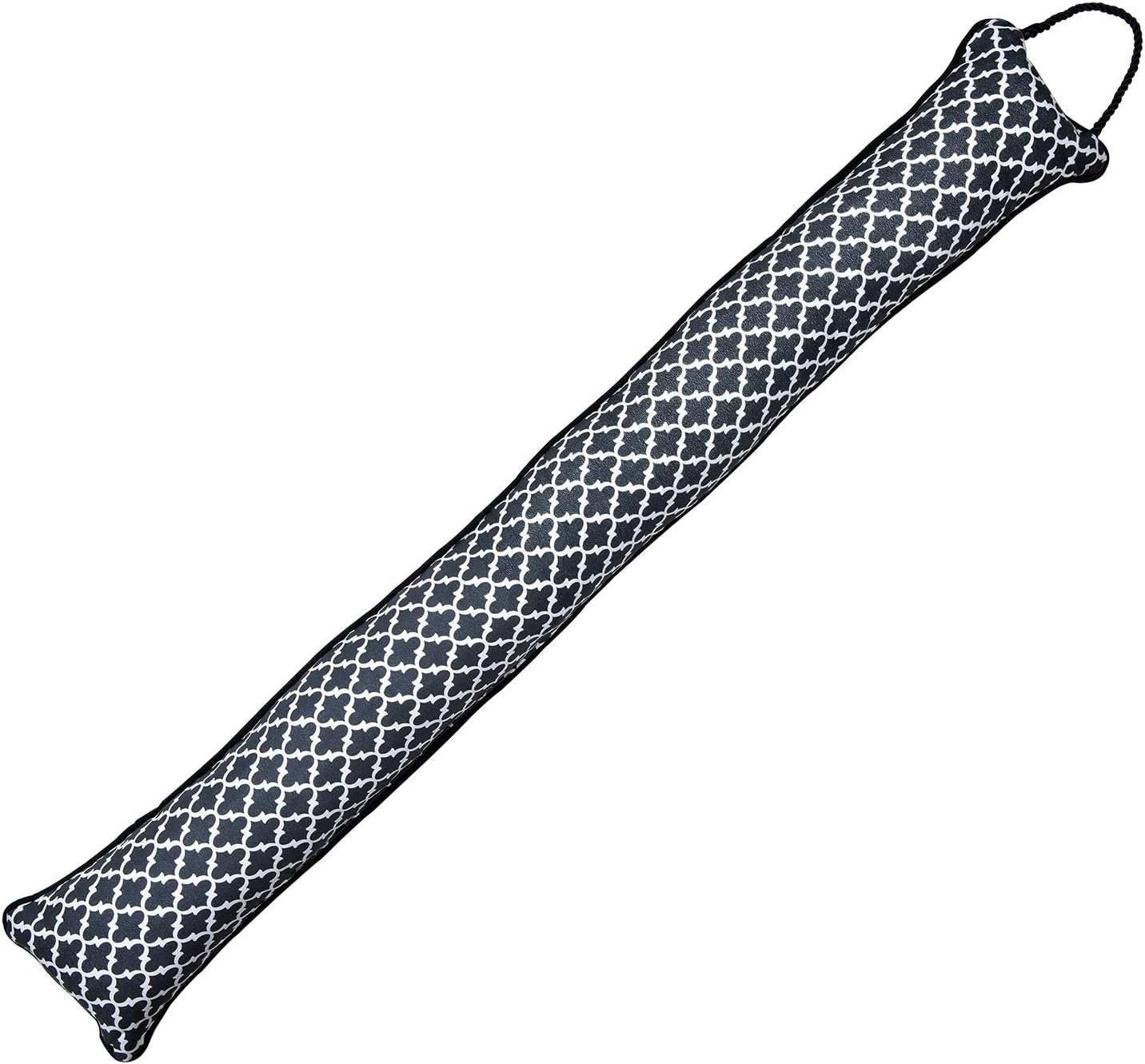 KindoBest Door Draft Stopper Moroccan Pattern - 35”L x 5”W x 2.5”H Heavy Duty Durable Door/Window Draft Blocker（Black）