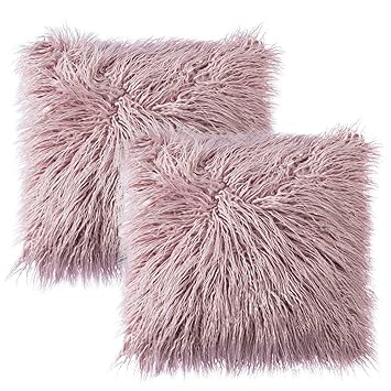 Amazon Com Sungea Faux Fur Pillow Covers Mongolian Fuzzy Throw