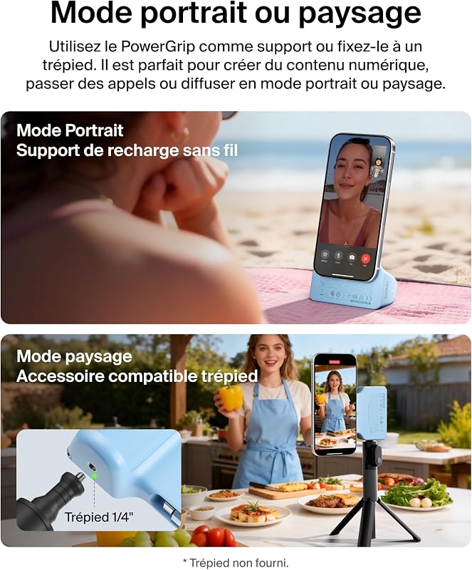 Stage PowerGrip Magnétique avec Batterie Externe 9,3K - Bleu