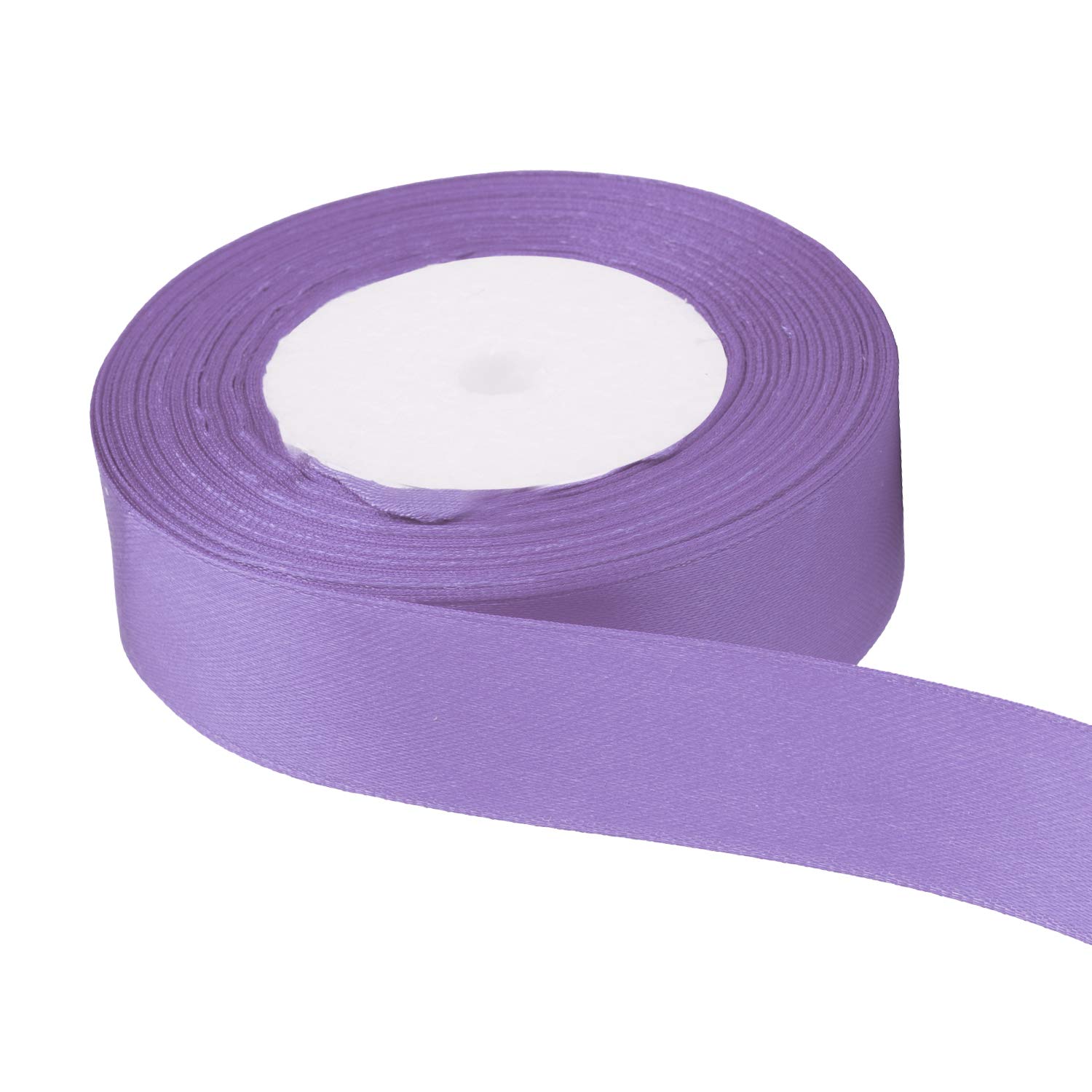 Trimming Shop Lilac Purple Ribbon Roll - 25mm x 25 Metres - Double Sided Satin Brightly Coloured - 100% Polyester - for Gift Wrapping, Decorating, Arts and Craft - Machine Washable