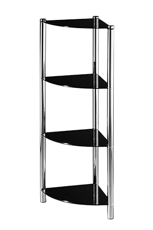 etagere d&rsquo;angle en verre noir