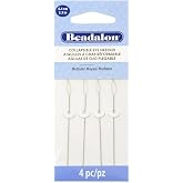 Beadalon Collapsible Eye Beading Needles, Medium 0.36 mm / .014 inches Diameter, 2.5 inches Length, 4 pc