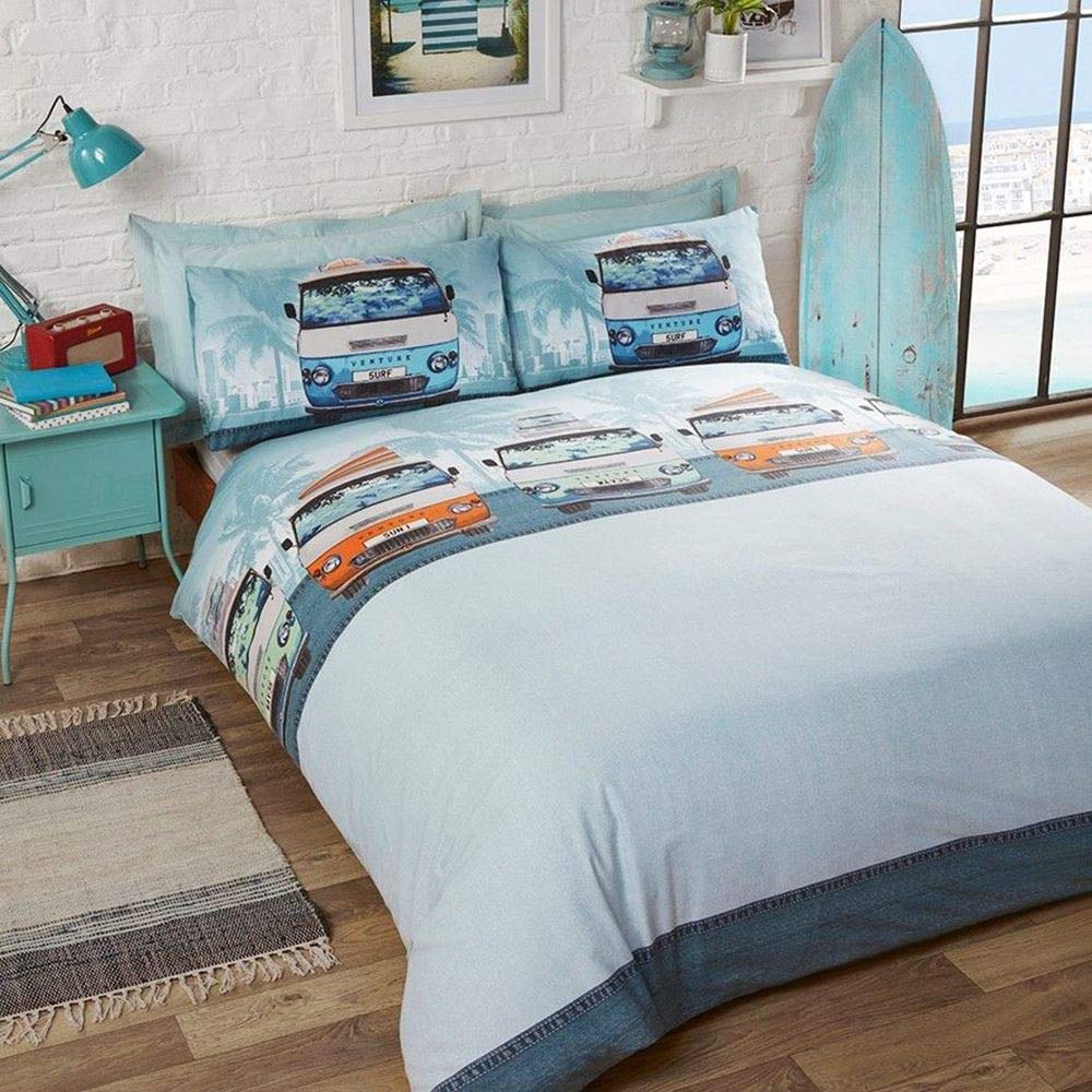 Rapport Retro Campervan Single Duvet Quilt Cover Bedding Set Amazon.co