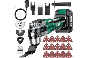 K I M O. KIMO 20V Cordless Oscillating Tool Kit with 26-Pcs Accessories, Max 21000 OPM, 6 Variable Speed & 3° Oscillating Angle, Battery Powered Oscillating Multi-Tool for Cutting Wood/Nailing/Scraping/Sanding