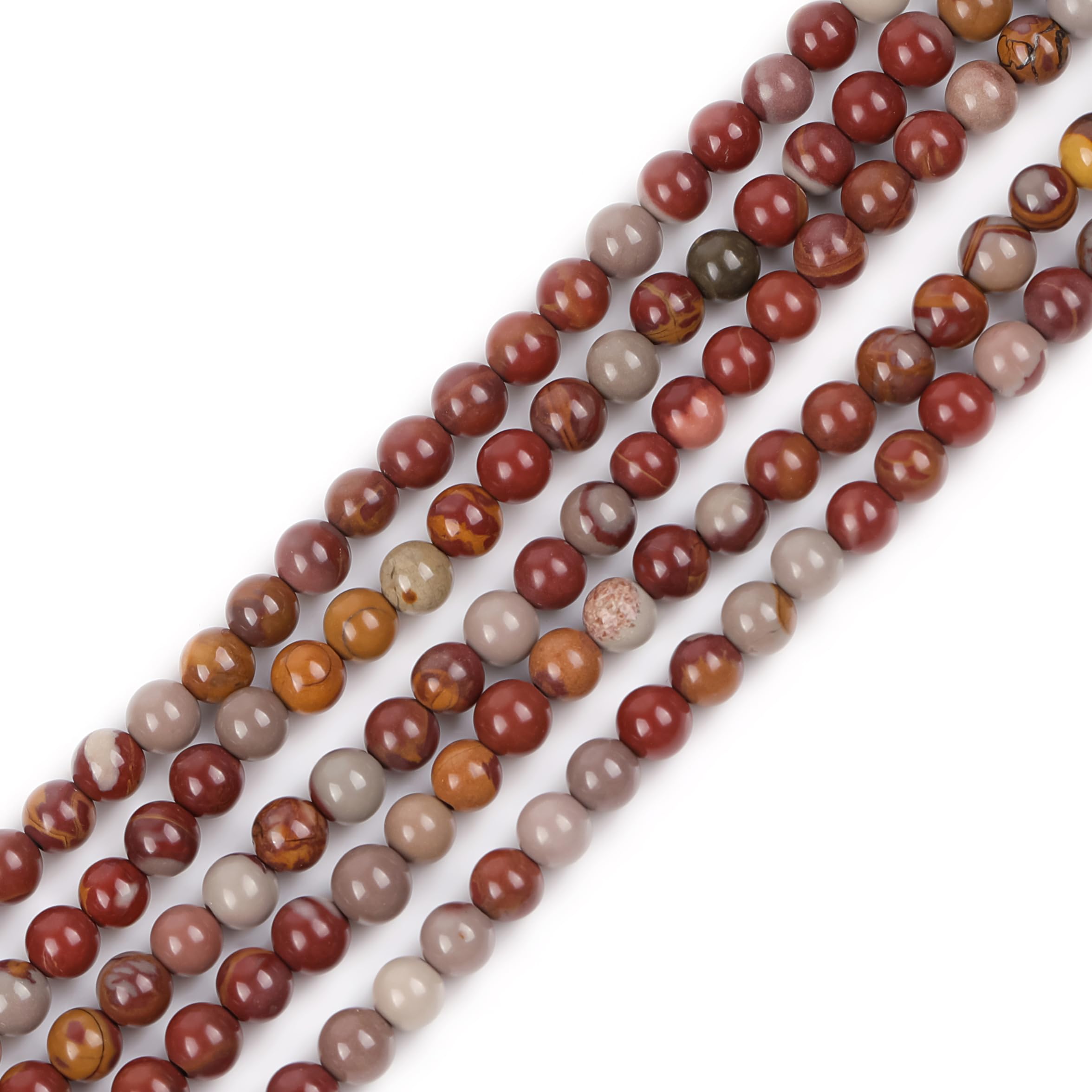 GEM-Inside Natural 4mm Dark Red Australia Noreena Jasper Round Gemstone Semi Precious Loose Beads for Jewellery Making 15''