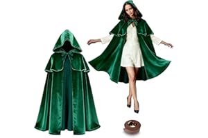 Sunlisky Renaissance Costumes Cloak with Hood Arm Holes Women Medieval Hooded Cape for Halloween Cosplay