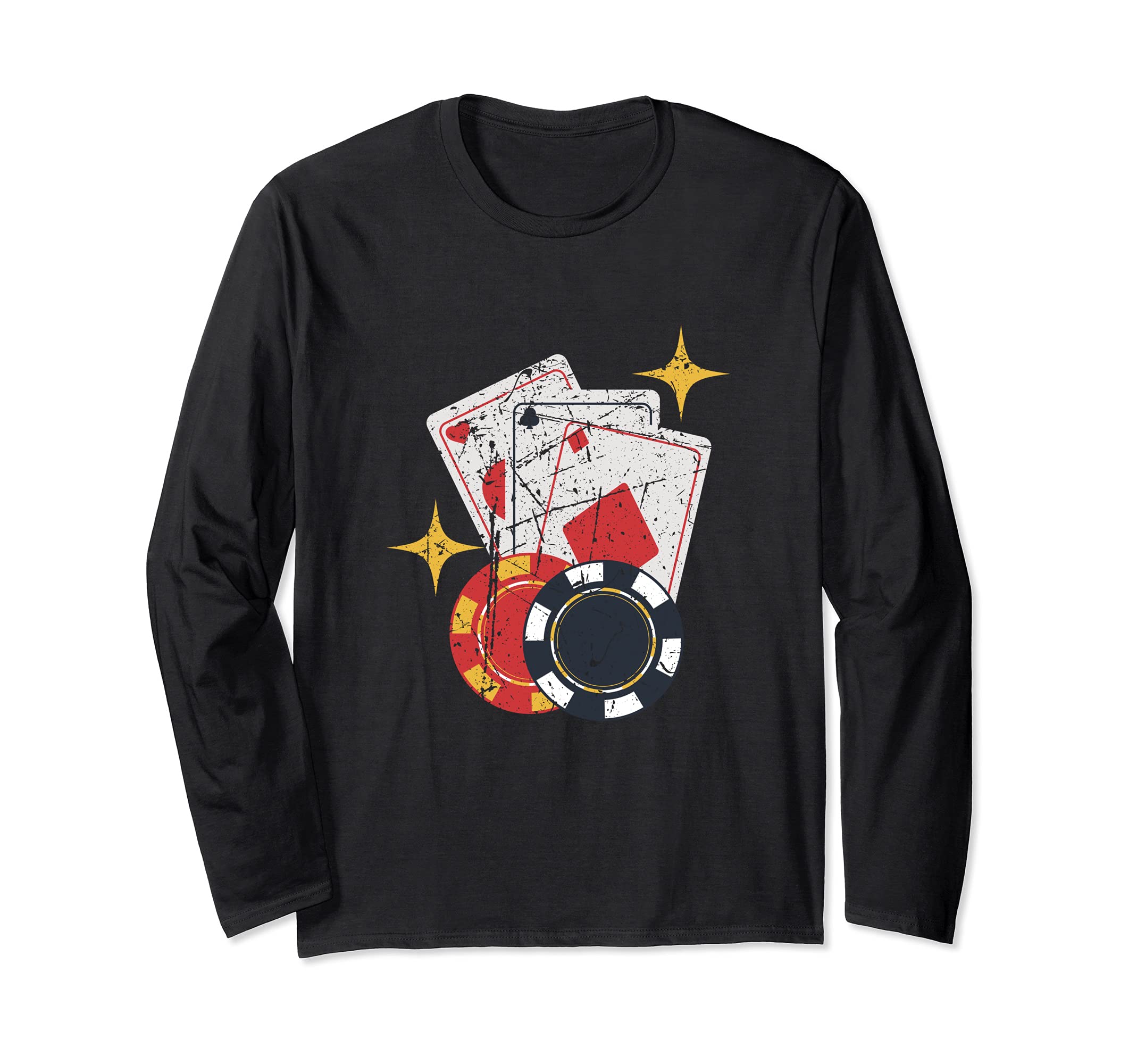 Funny Poker Player Casino Donor Loves Gambling Long Sleeve T-Shirt