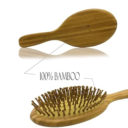 Maymii 100 Natural Bamboo Detangling Hair Brush Anti Static Hair
