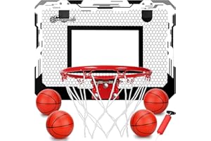 Pro Indoor Mini Basketball Hoop with 9 Inch Dunk Rim, Over The Door Basketball Hoop for Kids Adults, Mini Hoop Set Accessorie
