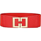 Wide Elastic Belts for Women Dresses Fashion Stretchy Waist Belt with Gold Buckle