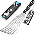 Zulay Kitchen Fish Spatula Stainless Steel - Fish Spatulas for Non-Stick Cookware - Slotted Spatula - Stainless Spatula - Metal Fish Spatula - Easy to Clean Fish Turner Spatula 12.4”…