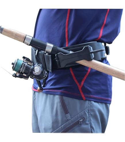 Holder Fishing Rod Clip Adjustable Fishing Gear Adjustable Fishing Belt  With Rod Holder Hands Free Fishing