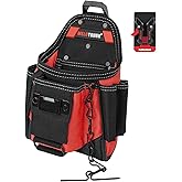 MELOTOUGH Small Electrician Tool Pouch Nail Screw Work Pocuh Tool Belt Pouch with Belt Clip Attachment Tradesman Tool Bag Pouch with Hammer Loop Electrician Tool Holster