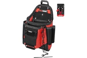 MELOTOUGH Small Electrician Tool Pouch Nail Screw Work Pocuh Tool Belt Pouch with Belt Clip Attachment Tradesman Tool Bag Pou