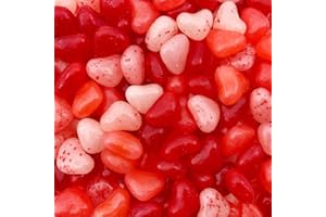 CRAZYOUTLET Heart Shaped Jelly Beans, Valentine's Day Candy - Cherry, Strawberry, Watermelon Flavors, Bulk Pack 2 Pounds