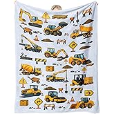 Sereni Tide Construction Trucks Kids Blanket, Truck-Themed Throw for Boys & Girls, Gift for Birthday Christmas Holidays & Back to School, 50'' x 60'' Kids Room Decor, Nap Couch Bed Layer