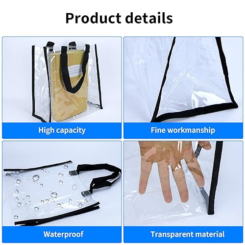 Amazon Clear Tote Bags For Work WYKOO Pack 12 X 12 X Inch Clear