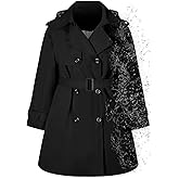 Betusline Girls & Women's Rain Jackets Waterproof Hooded Trench Coat,3 Years - Women 2XL