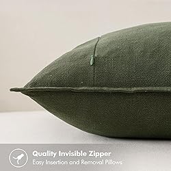 MIULEE Decorative Linen Euro Sham Pillow Covers