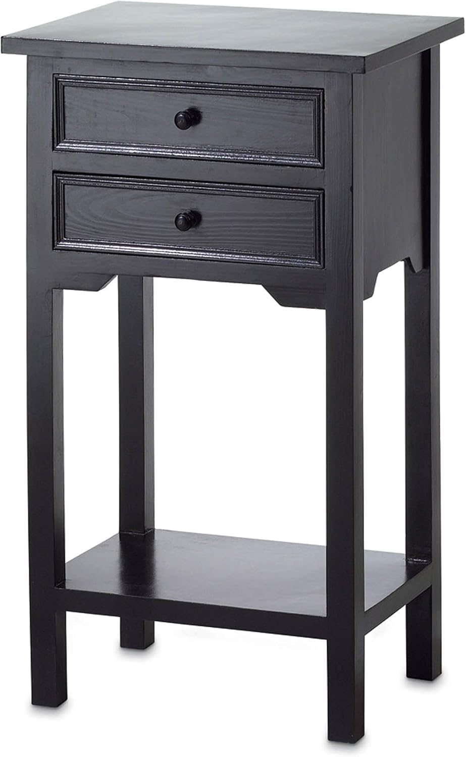 black side table with drawer