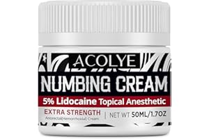 Acolye Numbing Cream Maximum Strength : 1.7oz / 50ml Numbing Cream Long Lasting with Menthol Arnica and Emu Oi