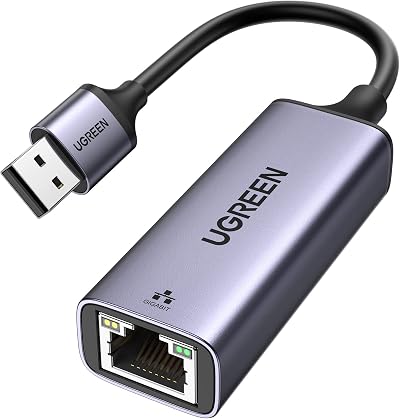 UGREEN USB Ethernet Adapter 1000 Mbps Gigabit Network Adaptor Aluminum Grey