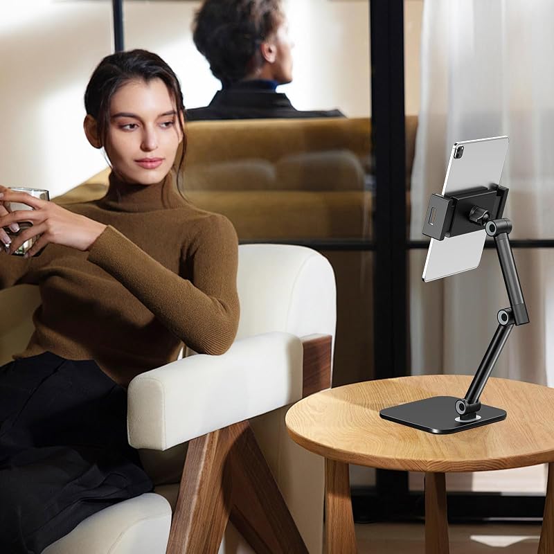 Soporte para Tableta, con Soporte Ajustable, Flexible, con iPad, Kindle, teléfono móvil y más, Soporte de Cuello de Cisne para tabletas de 4,7" a 12,9", edición de sobremesa, Negro — foto 7 de 7