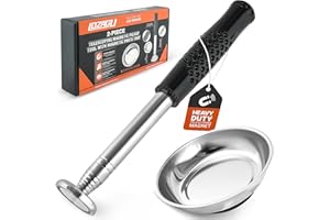 LOZAGU Telescoping Magnetic Pickup Tool with 50lb Pull Force, Magnet Stick Extendable up to 41in, Telescopic Magnetic Pick-Up Tool with Parts Tray