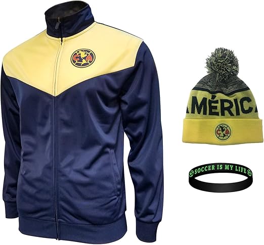 Amazon.com: Club America Jacket and Beanie for Mens Adults Winter New Season Official Licensed 