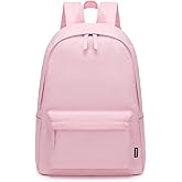 abshoo Lightweight Plain Teen Girls Backpacks for School Solid Color Women College Boobags (Pink)