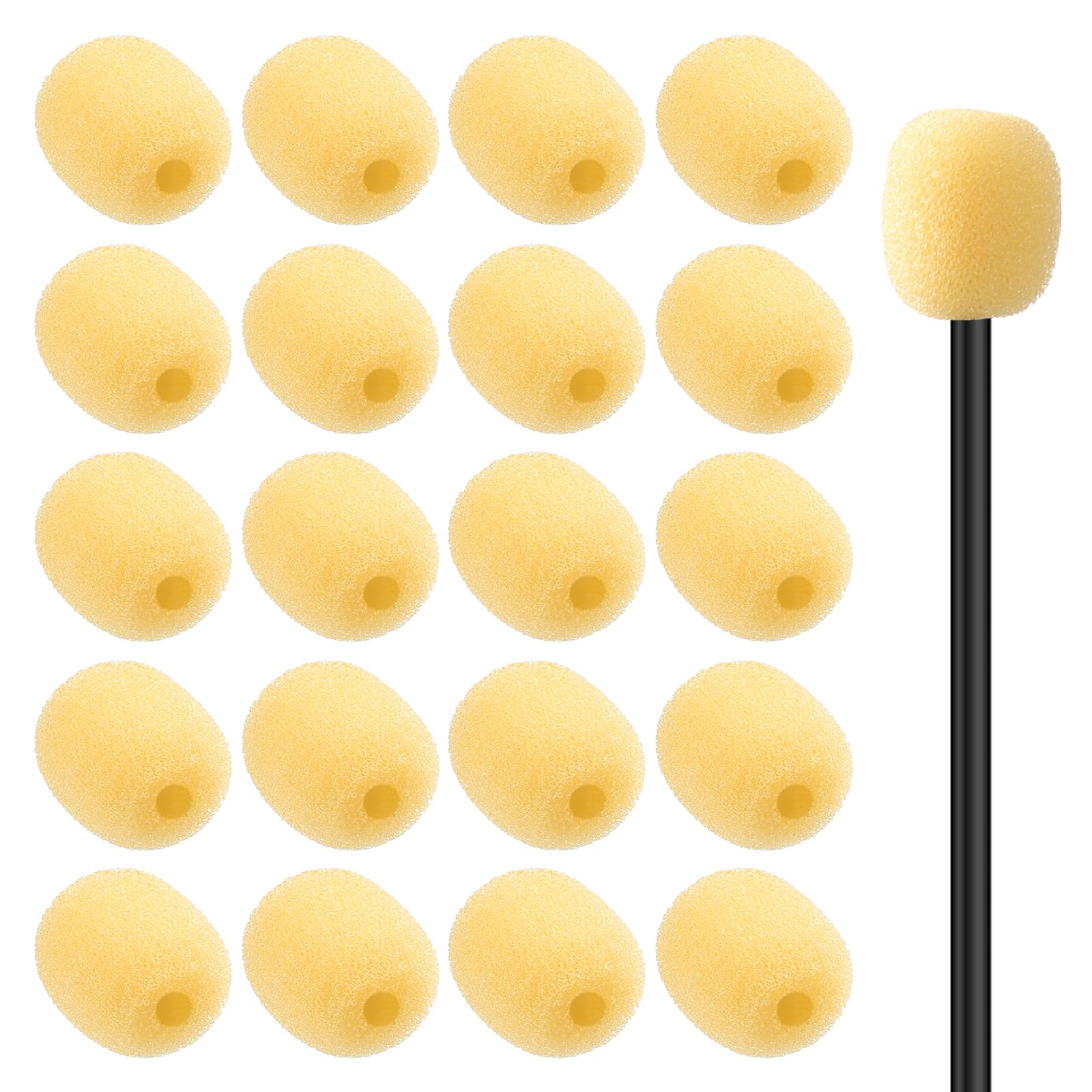 Photo 1 of 20 PCS 2x15 mm Mini Size Headset Windscreen Microphone Foam Covers Mic Foam Cover Pop Filter Replacement For Hole Ear-Hook Other Headset Microphones