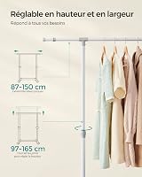 SONGMICS Clothes Rack with Castors Adjustable Height 97-165 cm White LLR001W01 view 7