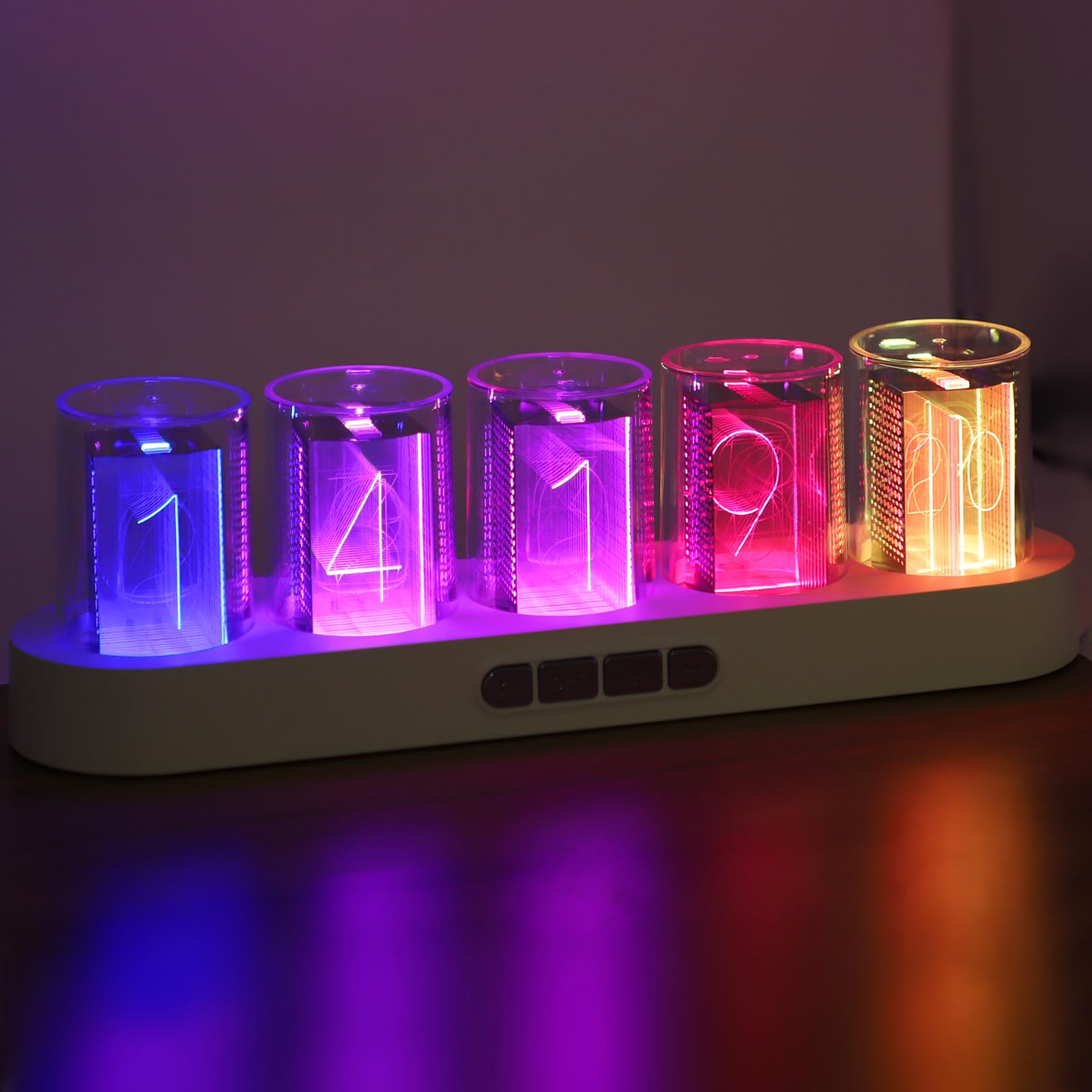 Mua Simulation Nixie Tube Clock, RGB Desk Clock, LED Tube Clock with 24