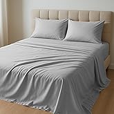 Tensoboo 100% Viscose from Bamboo Sheets Set King Size, Cooling & Anti-Pilling 4-Piece Bed Sheets Set for Hot Sleepers, 16 inch Deep Pocket, Luxury Soft Breathable, 400 TC, Gray